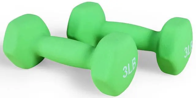 Alt view image 2 of 5 - Fitvids Neoprene Dumbbell Hand Weights Anti-Slip (3-Pound, Pair) (3-Pound, Pair)