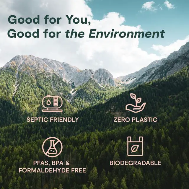 Alt view image 3 of 7 - ecoHiny Premium & Soft Bamboo Toilet Paper | PFAS Free | 6 Mega Rolls, 3 ply & 350 Sheets | Non Toxic, FSC Certified, Septic Safe, BPA Free | Tree Free Toilet Tissue | Plastic Free Packaging