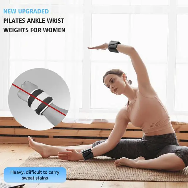 Alt view image 5 of 7 - T98 Wrist & Ankle Weights for Women Men, Wearable Wrist Weights Set of 2(1Lbs Each), Adjustable Arm Leg Bracelet Weights for Strength Training, Aerobics, Barre, Suit for Home Outdoor Workout