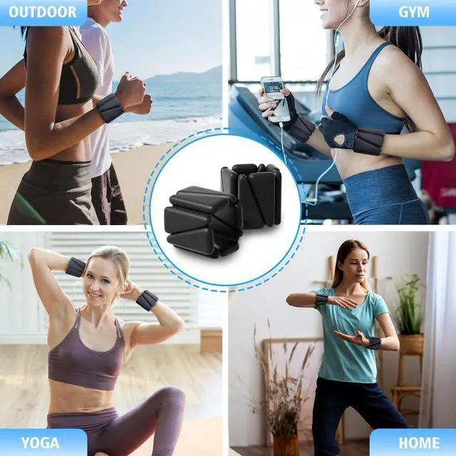 Alt view image 6 of 7 - T98 Wrist & Ankle Weights for Women Men, Wearable Wrist Weights Set of 2(1Lbs Each), Adjustable Arm Leg Bracelet Weights for Strength Training, Aerobics, Barre, Suit for Home Outdoor Workout
