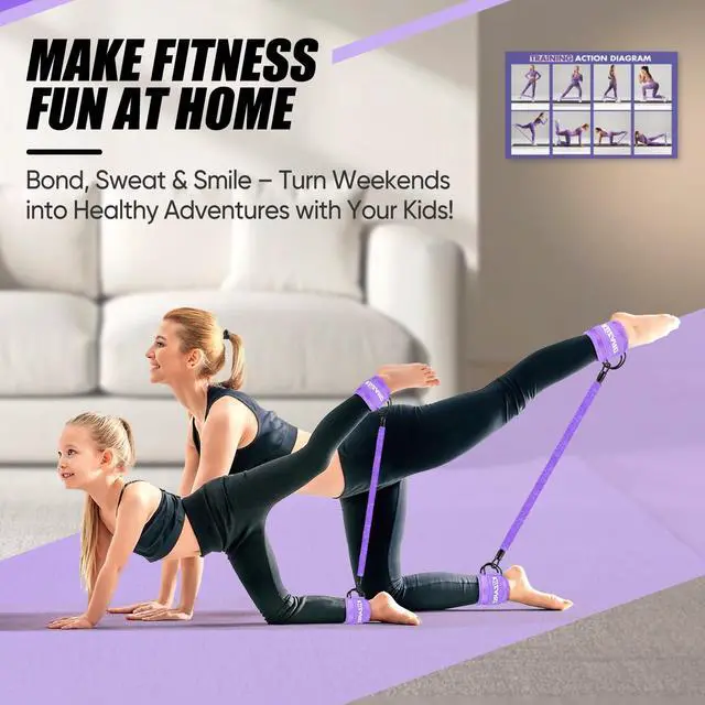 Alt view image 7 of 7 - KUZARO Ankle Resistance Bands with Cuffs, Ankle Weights Bands for Working Out, Women Leg and Glutes Workout Equipment, Exercise Bands for Kickbacks, Butt and Booty Trainer, Home Gym Fitness Equipment