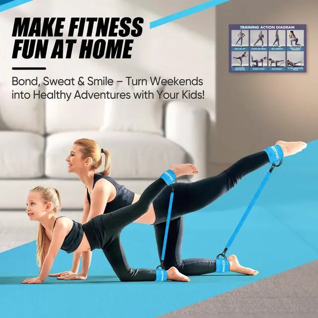 Alt view image 7 of 7 - KUZARO Ankle Resistance Bands with Cuffs, Ankle Weights Bands for Working Out, Women Leg and Glutes Workout Equipment, Exercise Bands for Kickbacks, Butt and Booty Trainer, Home Gym Fitness Equipment