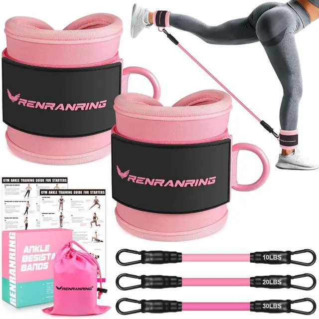 Main image of Ankle Resistance Bands with Cuffs, Ankle Bands for Working Out, Ankle Resistance Band for Legs and Glutes Workout Equipment, Butt Exercise Equipment for Women