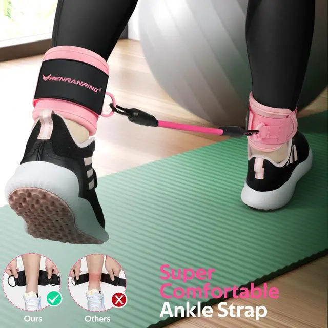 Alt view image 4 of 7 - Ankle Resistance Bands with Cuffs, Ankle Bands for Working Out, Ankle Resistance Band for Legs and Glutes Workout Equipment, Butt Exercise Equipment for Women