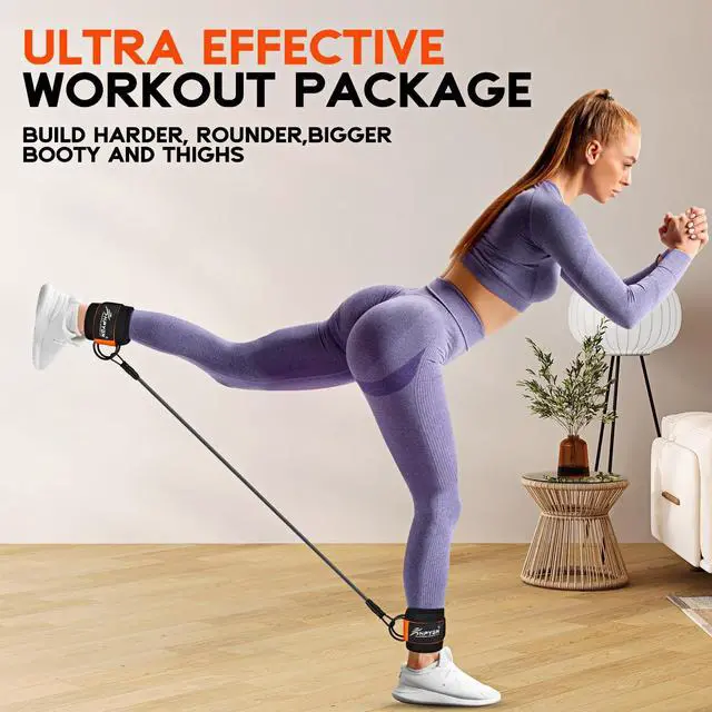 Alt view image 2 of 7 - HPYGN Ankle Resistance Bands with Cuffs, Ankle Bands for Working Out, Resistance Bands for Leg Butt Training Exercise Equipment for Kickbacks Hip Gluteus Training, Ankle Strap with Exercise Bands
