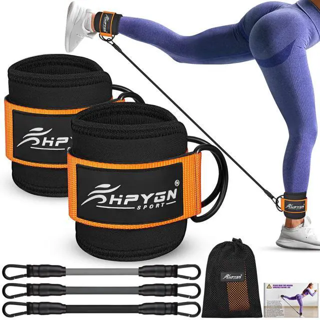 Main image of HPYGN Ankle Resistance Bands with Cuffs, Ankle Bands for Working Out, Resistance Bands for Leg Butt Training Exercise Equipment for Kickbacks Hip Gluteus Training, Ankle Strap with Exercise Bands