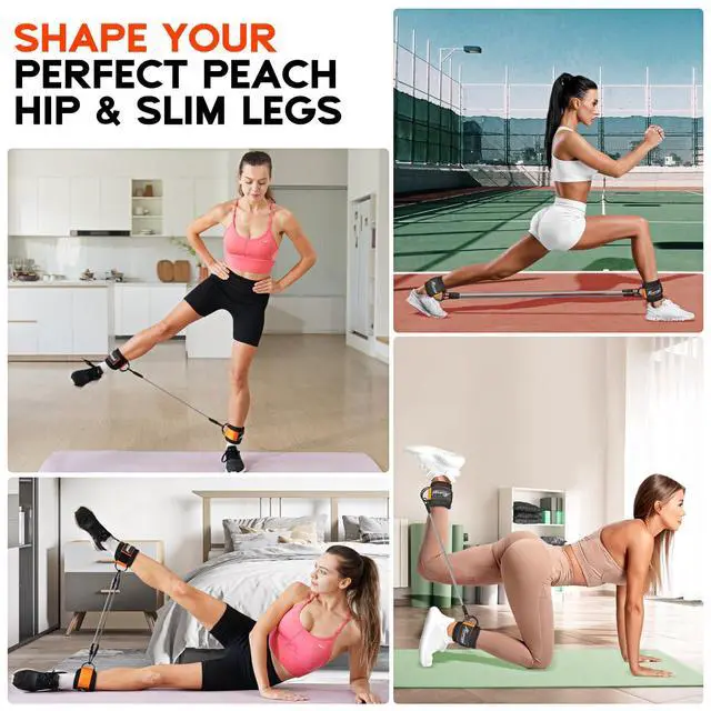 Alt view image 7 of 7 - HPYGN Ankle Resistance Bands with Cuffs, Ankle Bands for Working Out, Resistance Bands for Leg Butt Training Exercise Equipment for Kickbacks Hip Gluteus Training, Ankle Strap with Exercise Bands