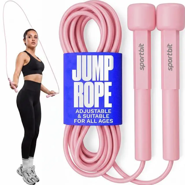 Main image of SPORTBIT Adjustable Jump Rope for Fitness and Exercise Skipping Rope for Cardio, Boxing, and Weight Loss Speed Rope perfect for Men & Women Pink