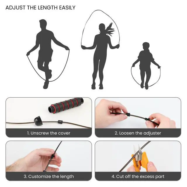Alt view image 3 of 6 - Limm Adjustable Jump Rope for Workout - All-Purpose Exercise Jump Rope Kids & Adults Love with Tangle-Free, Comfortable Foam Handles - Best Slimming, Cardio & Endurance Training