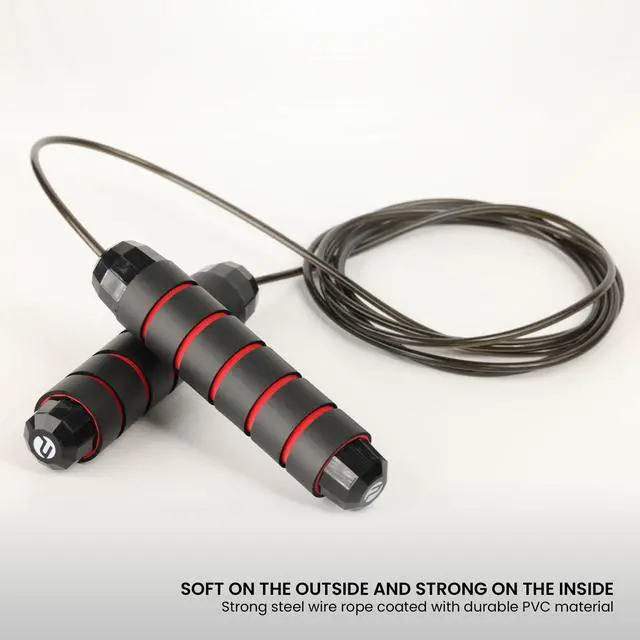 Alt view image 2 of 6 - Limm Adjustable Jump Rope for Workout - All-Purpose Exercise Jump Rope Kids & Adults Love with Tangle-Free, Comfortable Foam Handles - Best Slimming, Cardio & Endurance Training