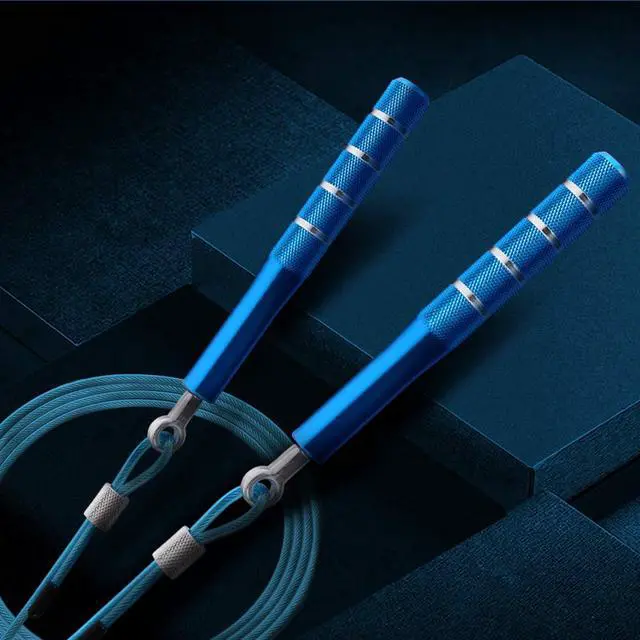 Alt view image 2 of 5 - Jump Rope, Wastou Speed Jumping Rope for Training Fitness Exercise, Adjustable Adults Workout Skipping Rope for Men, Women, Kids, Girls (Blue)