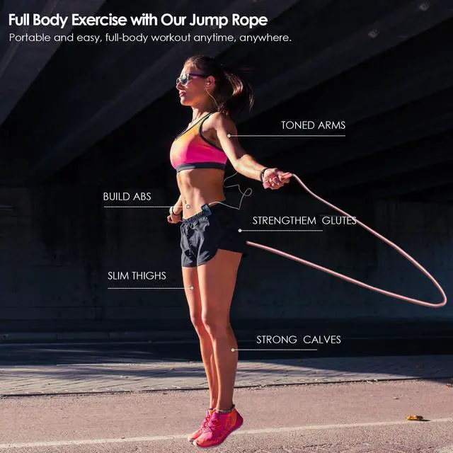 Alt view image 4 of 7 - POCFOINY 2 Pack Jump Rope for Fitness, Speed Rope Skipping Rope for Men and Women, Jumping Rope for Workout, Tangle-Free PVC Long Jump Rope Set, Adjustable Exercise Jumping Rope Boxing for Adult
