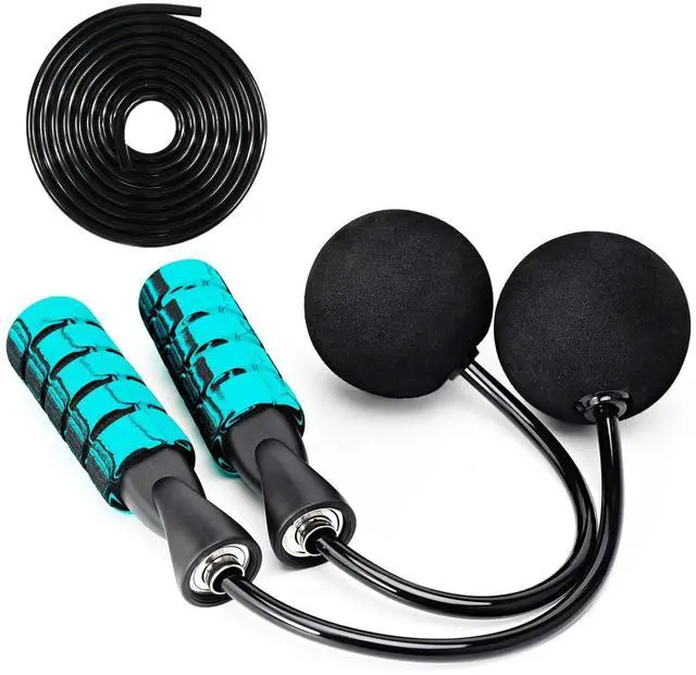 Main image of Coniflor 2-in-1 Cordless Jump Rope with Interchangeable Rope - Tangle-Free Design for woman & man, Ball Bearing & Foam Handles, Fast Cardio Workouts Indoor/Outdoor, Blue