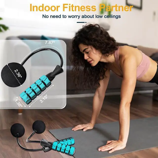 Alt view image 3 of 7 - Coniflor 2-in-1 Cordless Jump Rope with Interchangeable Rope - Tangle-Free Design for woman & man, Ball Bearing & Foam Handles, Fast Cardio Workouts Indoor/Outdoor, Blue