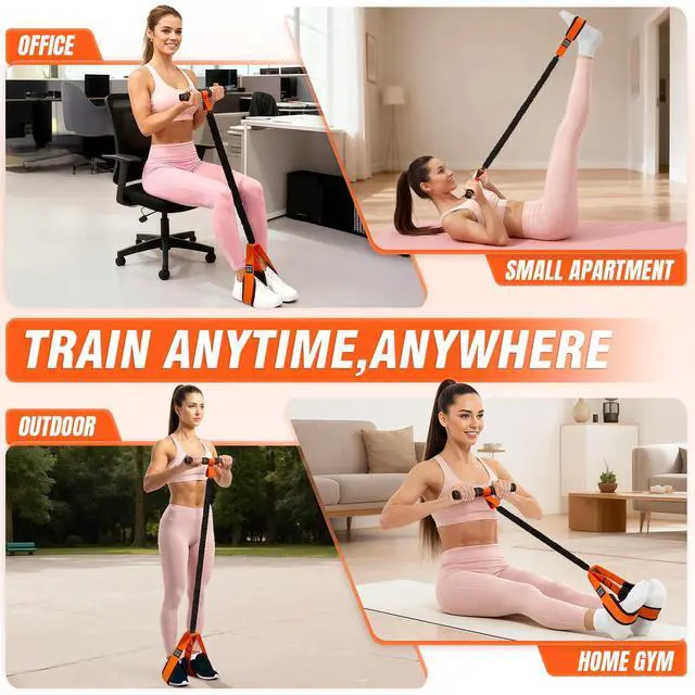 Alt view image 6 of 7 - UZTUGG Upgrade Pedal Resistance Band with Handles, Exercise Band for Women, Sit Up Equipment for Full Body Training, Core, ABS, Legs, Glutes, Arms, Pilates, Physical Therapy, Strength Training