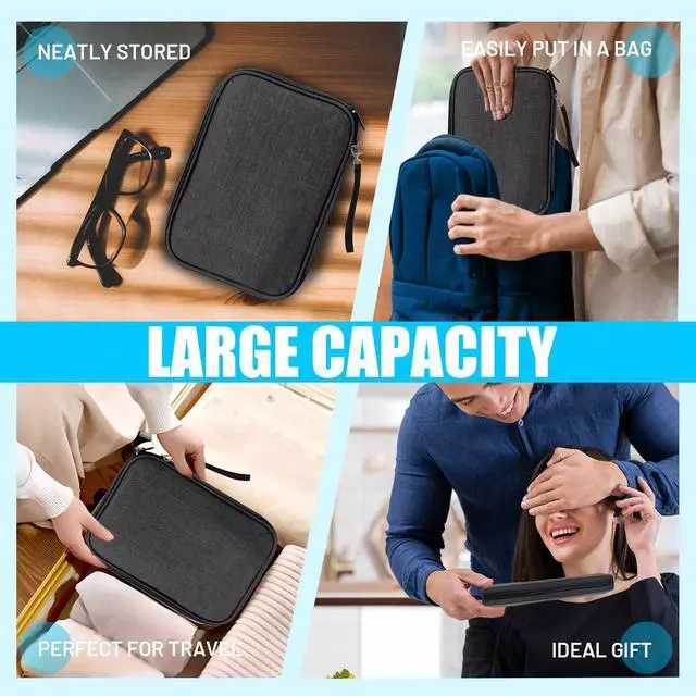 Alt view image 7 of 7 - YONSEN Travel Cable Organizer Bag, Electronics Organizer Tech Pouch with Double Layers for Cords, Chargers, Phone, Earphones, USBs, SD Cards - Travel Essentials Portable Waterproof Tech Pouch