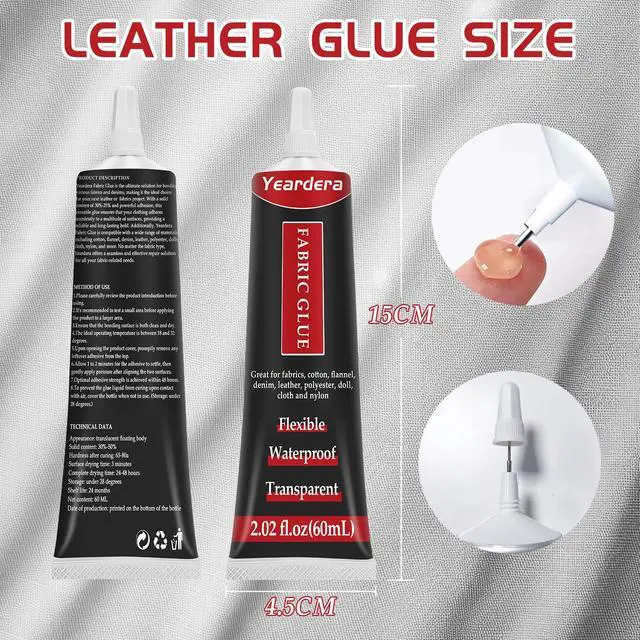 Alt view image 7 of 7 - Yeardera Fabric Glue, Permanent, Clear, Washable Adhesive for Clothing, Patches, Leather, Cotton, Denim, Polyester, Flannel, and All Fabrics