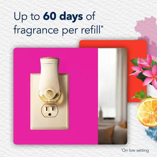 Alt view image 2 of 6 - Glade PlugIns Refills Air Freshener, Exotic Tropical Blossoms & Coastal Sunshine Citrus, Scented and Essential Oils for Home and Bathroom, 0.67 Fl Oz, 5 Count