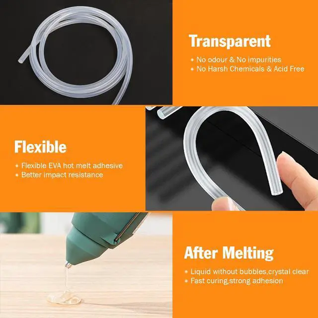 Alt view image 4 of 6 - 10 Pack Long Mini Hot Glue Stick Rolls, 3 FT Long x 0.27" Diameter Glue Sticks for Glue Gun, Perfect Fit for Mini Glue Guns, Widely in Wood, Metal, Glass, Plastic, Floral, Fabric, and More
