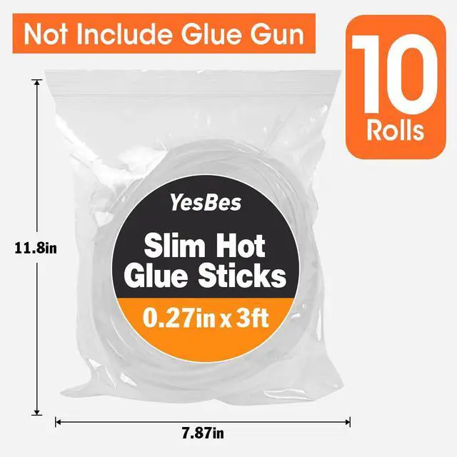 Alt view image 6 of 6 - 10 Pack Long Mini Hot Glue Stick Rolls, 3 FT Long x 0.27" Diameter Glue Sticks for Glue Gun, Perfect Fit for Mini Glue Guns, Widely in Wood, Metal, Glass, Plastic, Floral, Fabric, and More