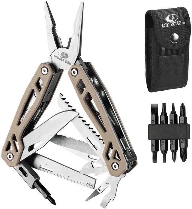 Main image of Multitool, 22-in-1 Stainless Steel Pliers with Screwdriver Sleeve, Desert Steel Handle, Self-locking Knife with Sheath-Perfect for Outdoor, Survival, Camping, Hiking, Simple Repair