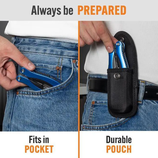 Alt view image 7 of 7 - 15-in-1 Multitool with Safety Locking, Stainless Steel Pocket Knife & Pliers, Compact EDC Multi Tool for Camping, Hiking, Fishing, Outdoors, Survival, Gift for Men, Father, Husband, Boyfriend
