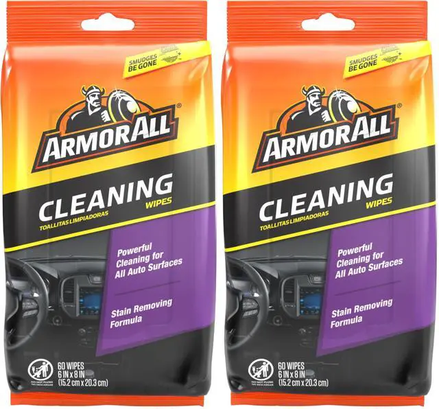 Main image of Armor All Car Interior Cleaner Wipes, Interior Cleaning Wipes for Cars, Trucks, Motorcycles, 60 Each (Pack of 2)