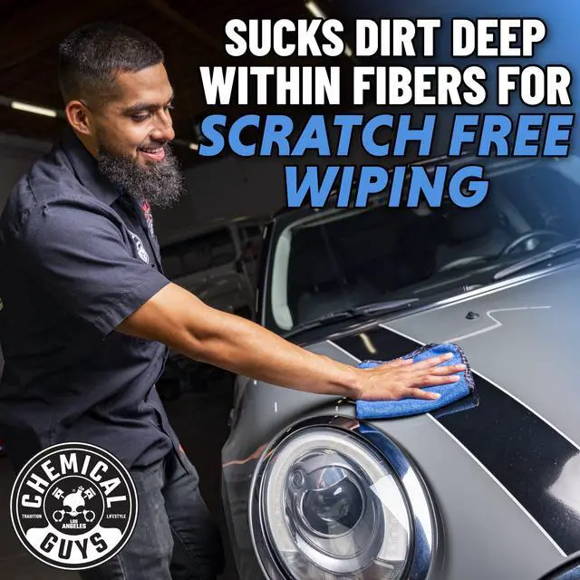 Alt view image 6 of 7 - Chemical Guys Professional Grade Premium Microfiber Towels for Cars, Blue, 16" x 16", Ultra-Soft and Scratch-Free Car Detailing Cloths for Trucks, Motorcycles, and More - 3 Pack