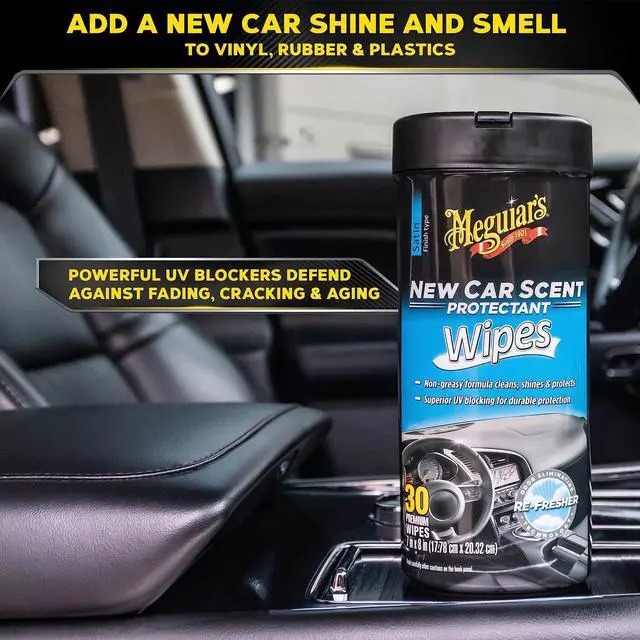 Alt view image 6 of 7 - Meguiars New Car Scent Protectant Wipes, Car Wipes For Drivers & DetailersCar Cleaning Wipes That Clean, Protect And Freshen; Car Interior Wipes For Cars, Trucks & Suvs - 30 Count