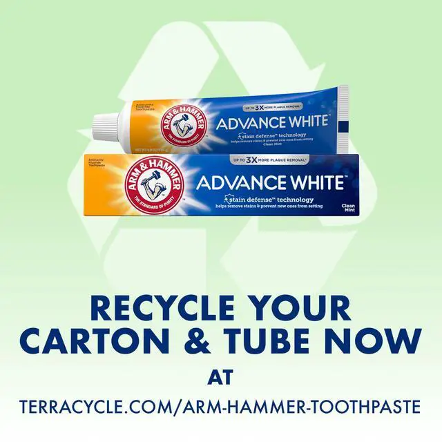 Alt view image 7 of 7 - ARM & HAMMER Advance White Toothpaste, Teeth Whitening Baking Soda Toothpaste with Stain Defense Technology and Fluoride, Clean Mint Flavor, 6.0 Oz (4 Pack)
