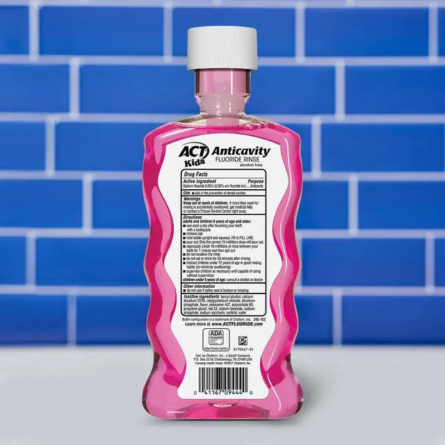 Alt view image 2 of 7 - ACT Kids Anticavity Fluoride Mouthwash, Sugar & Alcohol Free Mouth Rinse Strengthens Teeth, Bubble Gum Blowout, 16.9 fl. oz.(Pack of 3)