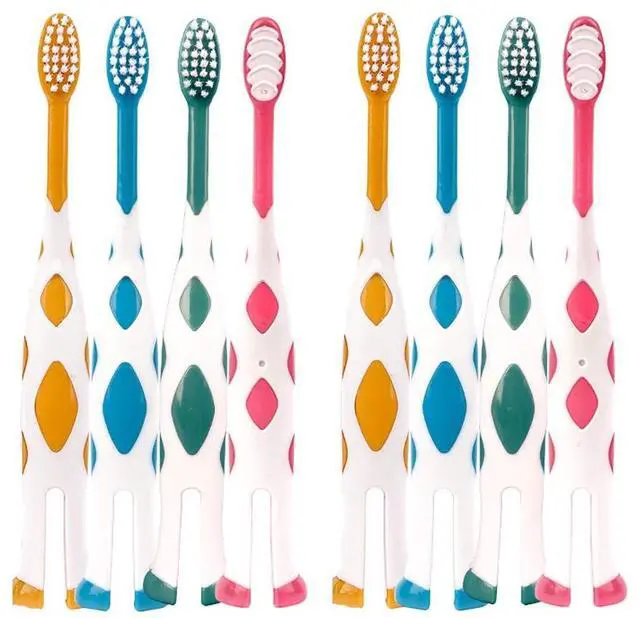 Main image of newrichbee 8 Packs Lovely Deer Kids Toothbrush for 2-8 Years