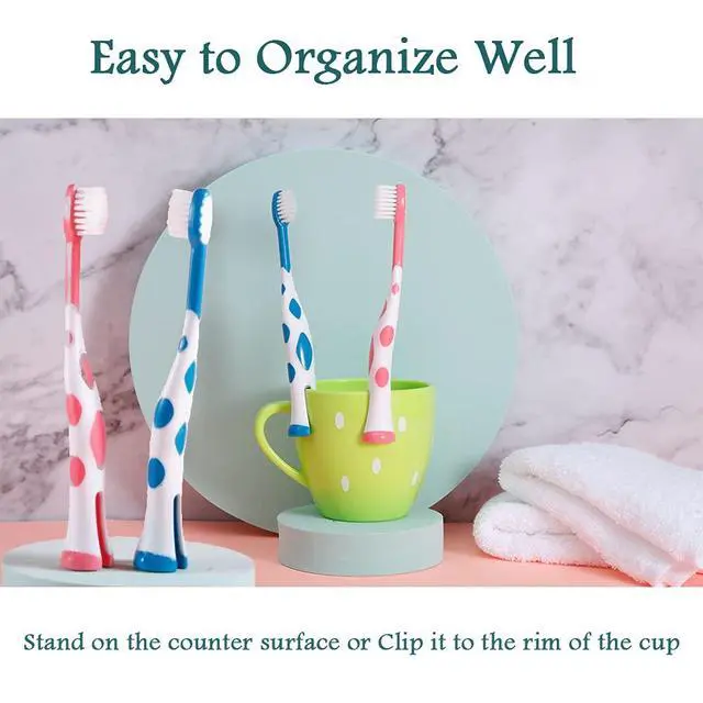 Alt view image 6 of 6 - newrichbee 8 Packs Lovely Deer Kids Toothbrush for 2-8 Years