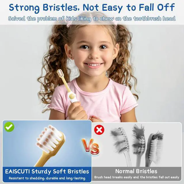 Alt view image 4 of 7 - EASICUTI Extra Soft Toddler Toothbrushes 8 Pack, Space Style Kids Toothbrushes for Ages 2-12 Years, Baby Toothbrush 12 Months and up, Childrens Toothbrush Help Remove Plaque and Stains-Blue, White