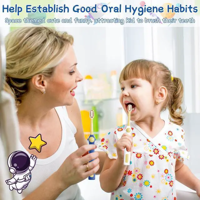 Alt view image 6 of 7 - EASICUTI Extra Soft Toddler Toothbrushes 8 Pack, Space Style Kids Toothbrushes for Ages 2-12 Years, Baby Toothbrush 12 Months and up, Childrens Toothbrush Help Remove Plaque and Stains-Blue, White