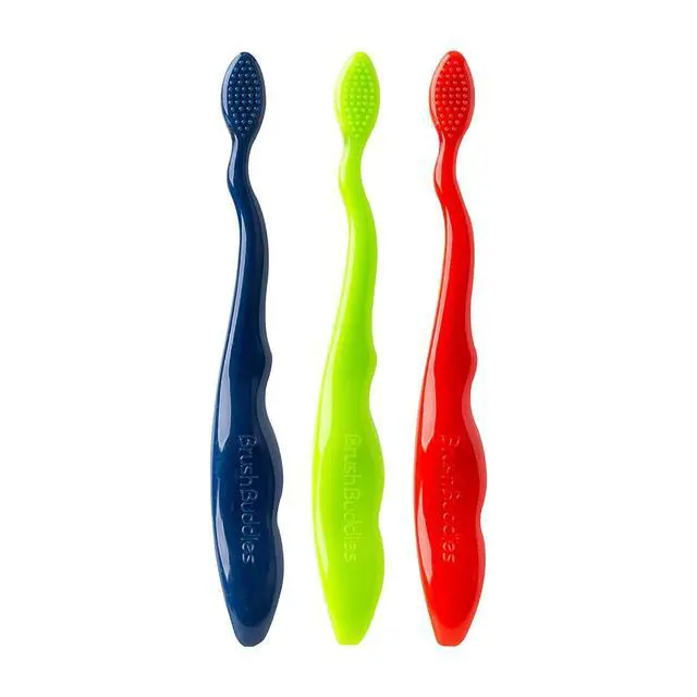 Alt view image 5 of 6 - Brush Buddies Hot Wheels Manual Toothbrushes for Kids 3 Pack | Soft Bristled Children's Toothbrushes with Fun Multi-Colored Designs, Anti-Slip Grip Handles, Perfect for Toddlers, Home Use, or Travel