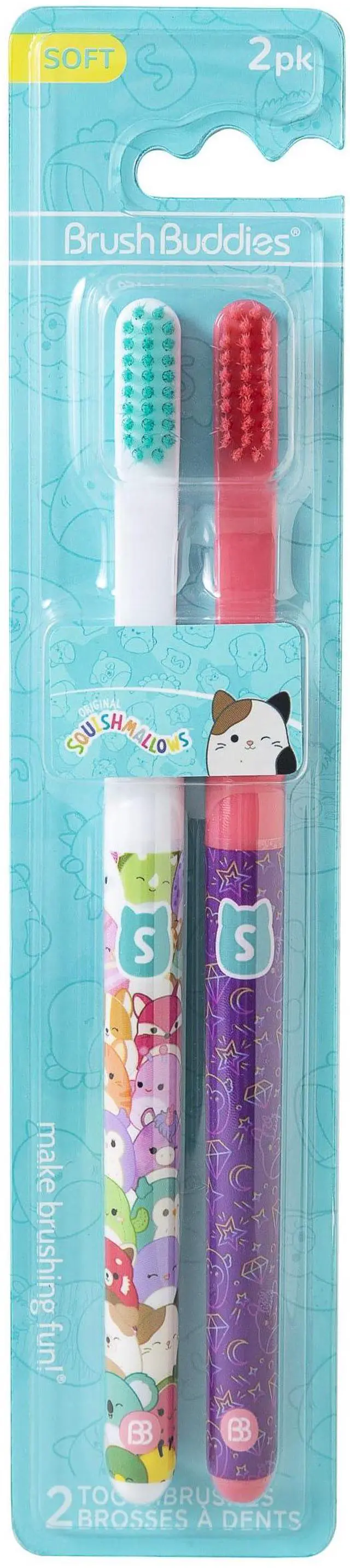 Main image of Brush Buddies Squishmallows Assorted Manual Toothbrushes, Soft Toothbrushes, Toothbrushes for Kids and Adults, 2PK