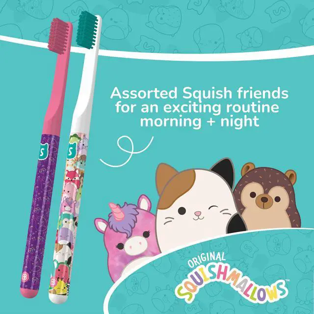 Alt view image 5 of 7 - Brush Buddies Squishmallows Assorted Manual Toothbrushes, Soft Toothbrushes, Toothbrushes for Kids and Adults, 2PK