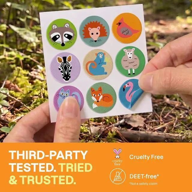 Alt view image 5 of 7 - Cliganic Mosquito Repellent Stickers for Kids & Adults (90 Pack) - Animal Patches, Natural DEET-Free, Essential Oil Infused, Insect Repelling Garments