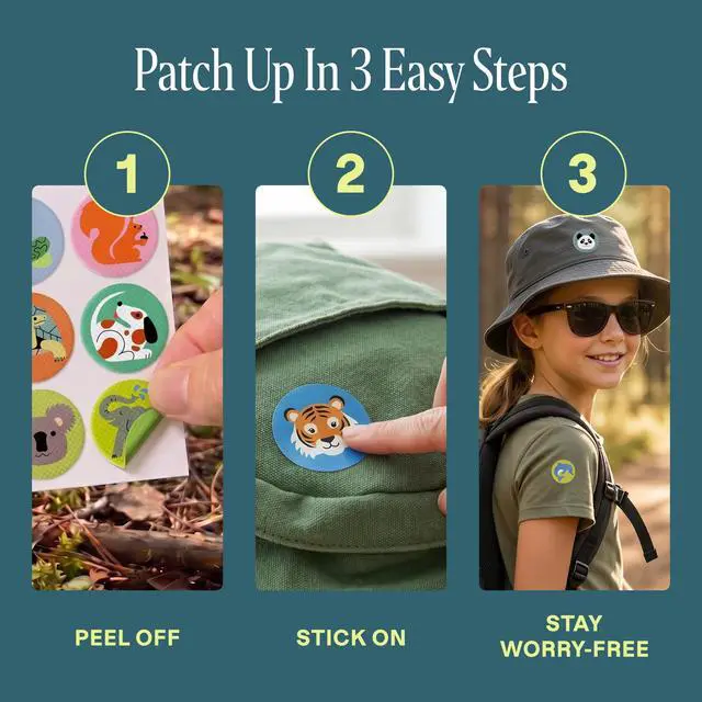 Alt view image 6 of 7 - Cliganic Mosquito Repellent Stickers for Kids & Adults (90 Pack) - Animal Patches, Natural DEET-Free, Essential Oil Infused, Insect Repelling Garments