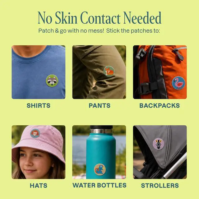 Alt view image 7 of 7 - Cliganic Mosquito Repellent Stickers for Kids & Adults (90 Pack) - Animal Patches, Natural DEET-Free, Essential Oil Infused, Insect Repelling Garments