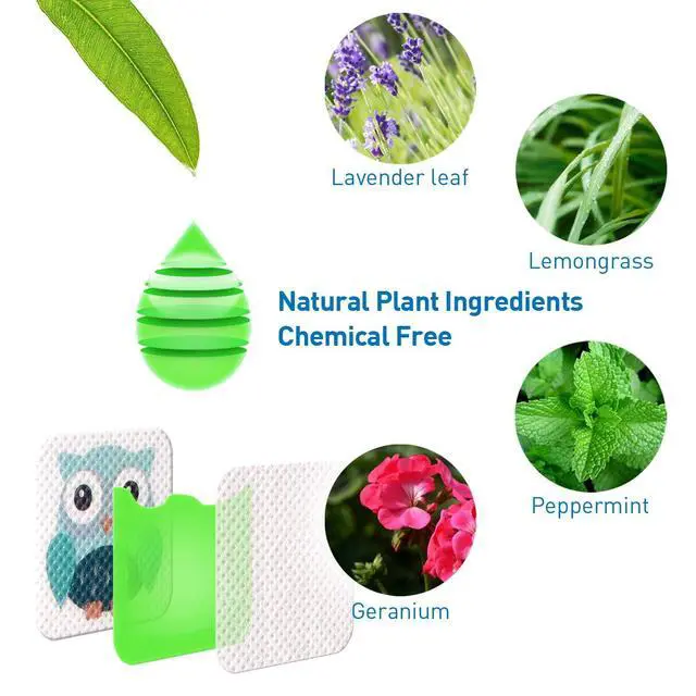 Alt view image 3 of 7 - 90 Pack Mosquito Patches Stickers for Kids Adult - Nature Citronella, Lemongrass and Eucalyptus, Up to 24 Hour of Protection