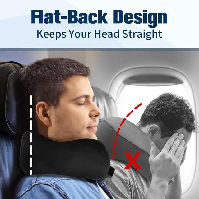 Alt view image 4 of 7 - Cirorld Neck Pillow for Traveling, Travel Pillows for Airplanes,100% Pure Memory Foam Travel Neck Pillow, Adjustable Flight Pillow, Portable Plane Accessories with Eye Mask, Earplugs, Carry Bag