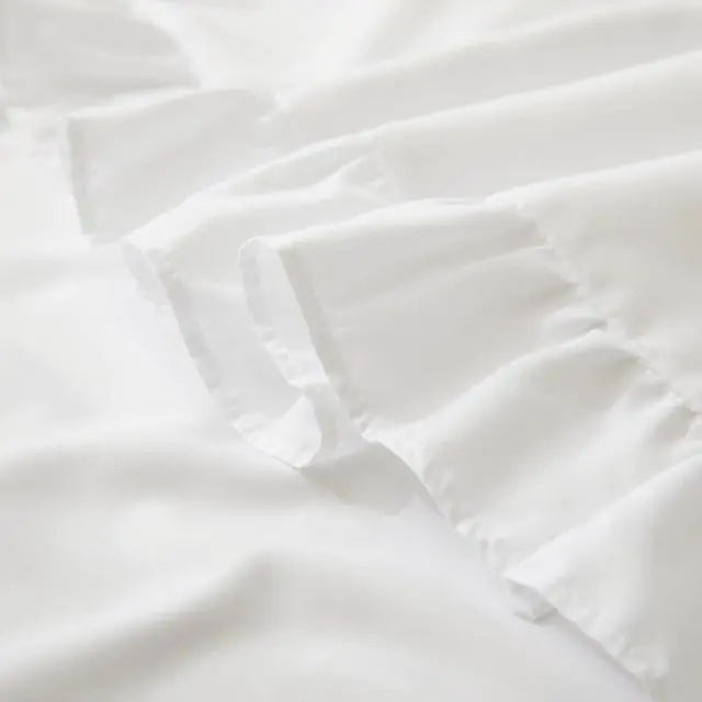 Alt view image 6 of 7 - KKJIAF Ruffle Pillow Cases Standard Size Set of 2, Ruffled Pillow Covers with Envelope Closure, Wrinkle Resistant Pillowcases 20" x 26", Ruffled Pillow Shams, White