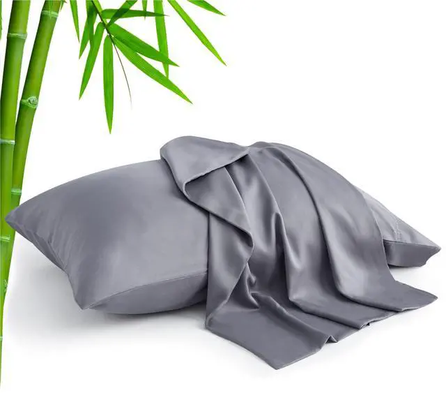 Main image of BEDELITE Cooling Pillow Cases for Hot Sleepers & Night Sweats, Rayon Derived from Bamboo, Grey Pillow Cases Queen Size of 2, Breathable and Silky Soft Envelope Pillowcases (20"x30")
