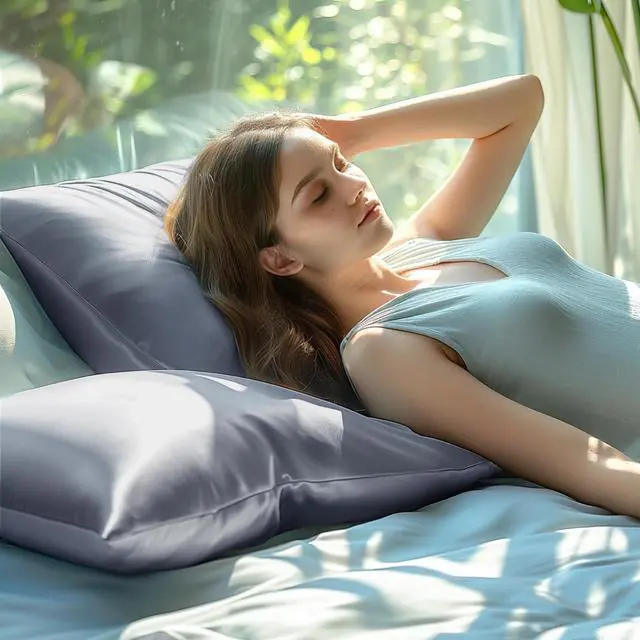 Alt view image 4 of 7 - BEDELITE Cooling Pillow Cases for Hot Sleepers & Night Sweats, Rayon Derived from Bamboo, Grey Pillow Cases Queen Size of 2, Breathable and Silky Soft Envelope Pillowcases (20"x30")