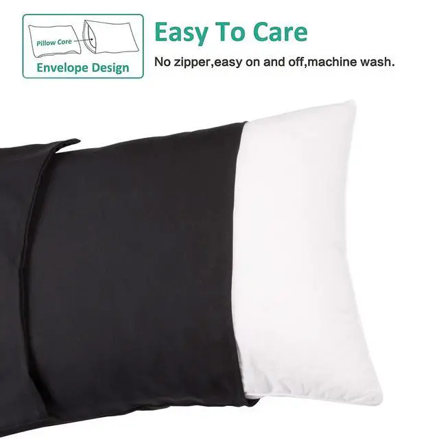 Alt view image 2 of 7 - NTBAY King Pillowcase Set - 2 Pack Brushed Microfiber 20x36 Pillowcases - Soft, Wrinkle-Free, Fade-Resistant, Stain-Resistant, Black Pillowcases with Envelope Closure - 20x36 Inches, Black