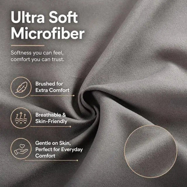 Alt view image 6 of 7 - EVOLIVE Ultra Soft Microfiber Body Pillow Cover/Pillowcases 21"x54" with Hidden Zipper Closure (21"x54" Body Pillow Cover, Charcoal Grey)