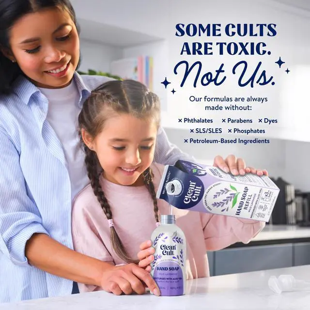 Alt view image 5 of 7 - Cleancult Liquid Hand Soap Refill - Wild Lavender - Moisturizes Dry & Sensitive Skin - Made with Aloe Vera & Lavender Essential Oils - Eco Friendly - Paper-Based Packaging - 32 oz/1 Pack