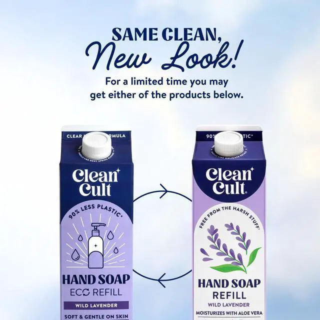Alt view image 7 of 7 - Cleancult Liquid Hand Soap Refill - Wild Lavender - Moisturizes Dry & Sensitive Skin - Made with Aloe Vera & Lavender Essential Oils - Eco Friendly - Paper-Based Packaging - 32 oz/1 Pack